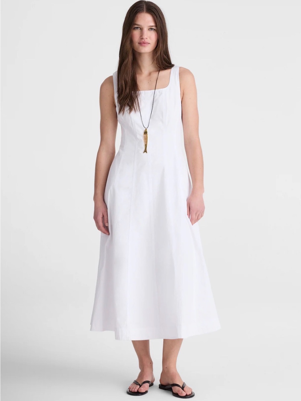 Madewell Rylee Midi Dress White Size 6 Bridal Wedding Cotton Poplin $158 NWT